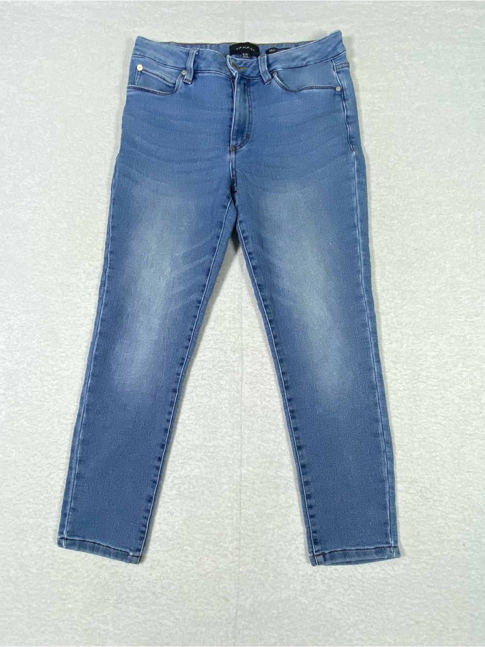 Tahari Kelly Skinny Crop Jeans Women's 8/29 Blue Classic Mid Rise Stretch Denim